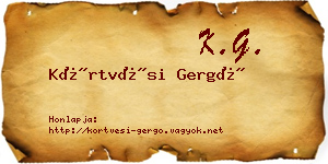 Körtvési Gergő névjegykártya